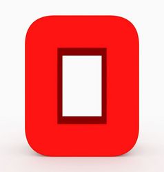 信立方圆形的红色的孤立的白色呈现
