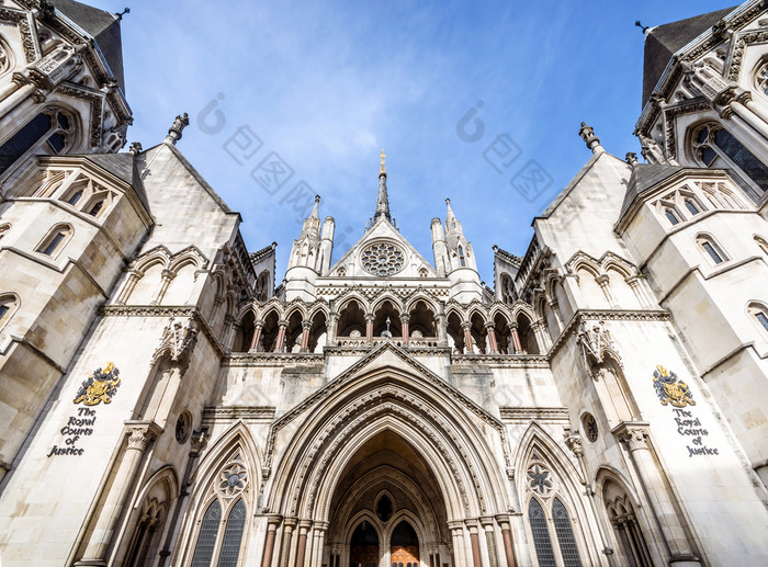 维多利亚时代哥特风格主要入口的的皇家法院正义公共建筑伦敦打开外观皇家法院正义站伦敦