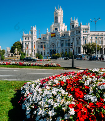马德里城市大厅广场它马德里西班牙建筑例子哥特风格与新古典主义元素马德里城市大厅广场它马德里西班牙建筑例子哥特风格与新古典主义元素