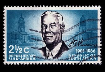 南非洲邮资邮票主要的部长韦尔沃尔德被称为更远的种族隔离<strong>制度</strong>