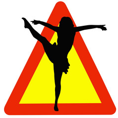 警告跳舞允许在这里交通标志