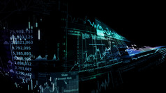 呈现股票索引虚拟空间经济增长经济衰退电子虚拟平台显示趋势和股票市场波动