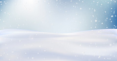 雪景观圣诞节壁纸与下降雪花现实的风格溢价向量插图