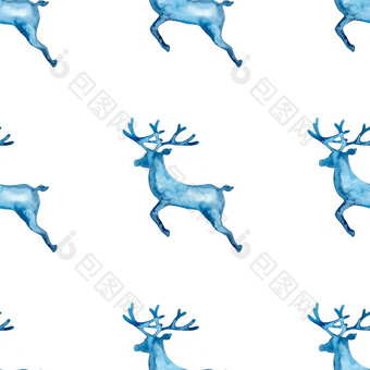 驯鹿圣诞<strong>节水</strong>彩鹿阉割过的雄鹿eamless模式蓝色的颜色手画动物驼鹿背景壁纸为点缀包装圣诞节礼物驯鹿圣诞<strong>节水</strong>彩鹿阉割过的雄鹿eamless模式蓝色的颜色手画动物驼鹿背景壁纸为点缀包装圣诞节礼物