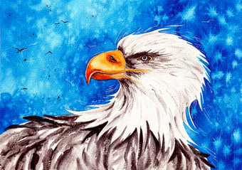 鹰头水彩插图绘画的纸原始艺术水彩画鸟动物艺术作品可以使用为打印壁纸背景设计鹰头水彩插图绘画的纸原始艺术水彩画鸟动物艺术作品可以使用为打印壁纸背景设计