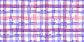 水彩粉红色的紫罗兰色的检查无缝的模式简单的格子织物背景手画简单的设计与条纹水彩粉红色的紫罗兰色的检查无缝的模式简单的格子织物背景手画简单的设计与条纹