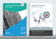 企业业务封面书设计模板与infographics