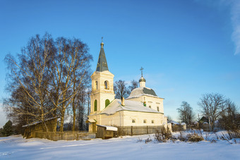 教堂的不可思议的图像耶稣基督阳光明媚的冬天一天marshovo村<strong>共青</strong>城区伊凡诺沃地区俄罗斯