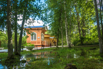 的村马歇尔·水域卡累利阿共和国俄罗斯8月的展馆以上的春天马歇尔·水域8月的村马歇尔·水域卡累利阿共和国俄罗斯