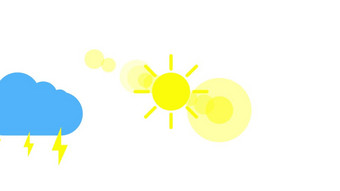 阳光和云图标动画与白色背景图标设计视频动画明亮的太阳孤立的卡通动画阳光和云图标动画与白色背景图标设计视频动画明亮的太阳孤立的卡通动画