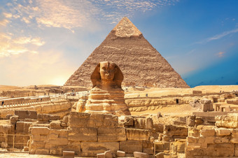 视图的伟大的斯芬克斯和的废墟埃及<strong>墓地</strong>吉萨视图的伟大的斯芬克斯和的废墟埃及<strong>墓地</strong>吉萨