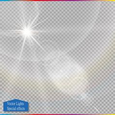 向量透明的阳光特殊的镜头耀斑光效果断续器向量透明的阳光特殊的镜头耀斑光效果