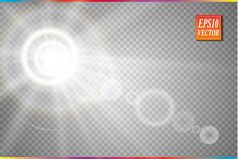 向量透明的阳光特殊的镜头耀斑光效果向量向量透明的阳光特殊的镜头耀斑光效果