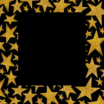 广场框架与金属黄金星星黑色的背景模板与的地方为文本照片框架框架为社会网络模板为婚礼邀请广场框架与黄金金属星星黑色的背景