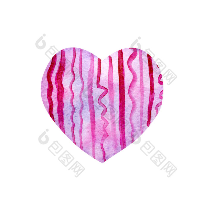 水彩粉红色的心形的模式精致的淡紫色背景与纸纹理和直和波浪行为婚礼邀请和设计为情人节rsquo一天水彩粉红色的心形的模式