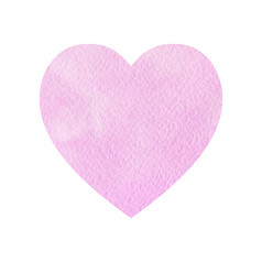 水彩心粉红色的颜色淡紫色柔和的背景与纸纹理手绘插图为情人节一天和婚礼水彩心粉红色的颜色