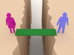 男人。和女人分裂国桥通过分离裂纹概念插图