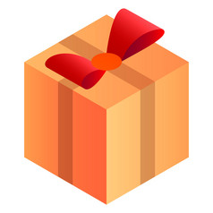 交付礼物盒子图标等角交付礼物盒子向量图标为网络设计孤立的白色背景交付礼物盒子图标等角风格