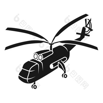 大运输直升机图标简单的插图大运输直升机向量图标为网络设计孤立的白色背景大运输直升机图标简单的风格
