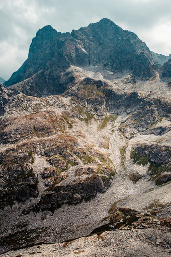 景观山山峰风景从<strong>高峰会</strong>宽谷和粗糙的山范围的塔特拉山山