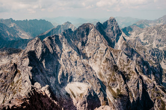 景观山山峰风景从<strong>高峰会</strong>宽谷和粗糙的山范围的塔特拉山山