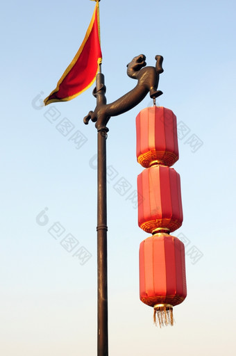 <strong>中国</strong>人传统的红色的<strong>灯</strong>笼的城市墙咸阳<strong>中国</strong>
