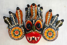 传统的手工制作的面具斯里兰卡斯里兰卡