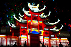 传统的中国人灯笼的灯笼节日