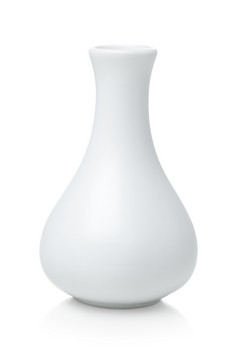 白色花瓶孤立的白色背景