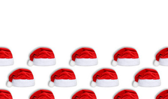 圣诞老人老人红色的他孤立的白色背景红色的圣诞节他帽无缝的新一年模式复制空间长海报圣诞老人老人红色的他孤立的白色背景红色的圣诞节他帽无缝的新一年模式