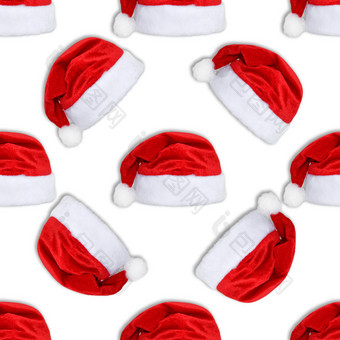 圣诞老人老人<strong>红色</strong>的他孤立的白色背景<strong>红色</strong>的圣诞节他帽无缝的新一年模式圣诞老人老人<strong>红色</strong>的他孤立的白色背景<strong>红色</strong>的圣诞节他帽无缝的模式