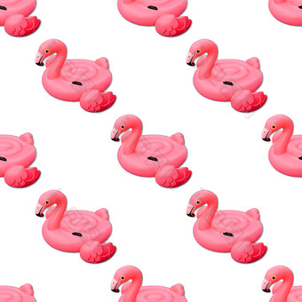 游泳池玩具形状粉红色的火烈鸟无缝的模式火烈鸟充气减少出前视图平躺游泳池玩具形状粉红色的火烈鸟无缝的模式火烈鸟充气减少出