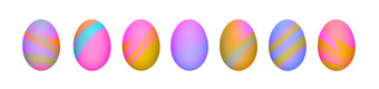 集粉红色的黄色的紫罗兰色的和蓝色的梯度健美的复活节鸡蛋长海报横幅集粉红色的黄色的紫罗兰色的和蓝色的梯度健美的复活节鸡蛋