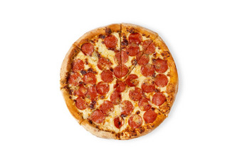 美味的paperoni披萨孤立的白色前视图paperoni披萨概念为意大利食物街食物快食物快速咬美味的paperoni披萨孤立的白色前视图paperoni披萨概念为意大利食物街食物快食物快速咬