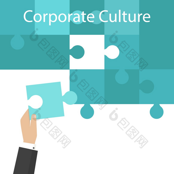 企业文化业务概念谜题团队合作和团结和伙伴关系