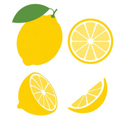 新鲜的柠檬水果集合向量插图