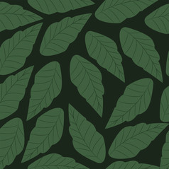 无缝的模式与绿色叶子向量插图背景无缝的模式与绿色叶子向量插图后台支持