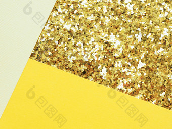 摘要几何背景光黄色的明亮的黄色的和黄金纸与大闪闪发光的