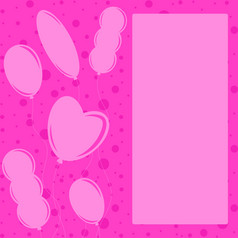 平单色轮廓气球粉红色的背景合适的为问候卡