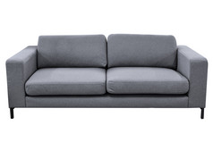 现代灰色沙发孤立的白色背景