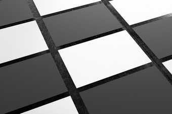 黑色的和白色水平业务卡纸模型模板与空白空间<strong>封面</strong>为插入<strong>公司</strong>标志个人身份混凝土地板上背景现代概念插图渲染