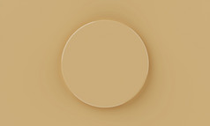 前视图黄色的棕色（的）最小的圆形产品讲台上背景摘要和对象概念插图呈现