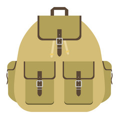 复古的野营背包旅游背包标志平设计向量插图背包