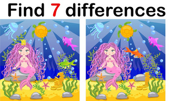 游戏为孩子们找到差异<strong>小美</strong>人鱼和海世界游戏为孩子们找到差异<strong>小美</strong>人鱼和海世界