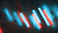 摘要色彩斑斓的背景视图通过冻玻璃对角面向光酒吧光青色和红色的光行