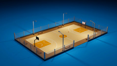 街篮球法院体育运动团队概念渲染