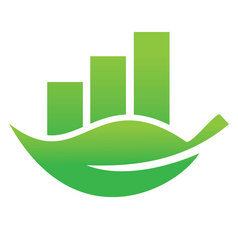 绿色叶经济酒吧标志设计金融和业务增长向量标志设计模板
