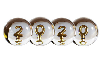 数字的反射的水晶球背景为问候卡片网络网站和的新一年数字的反射的水晶球