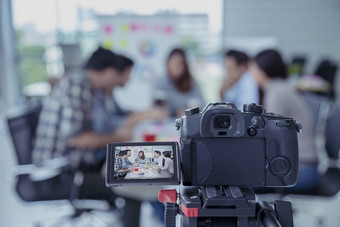 技术会议远程会议视频设备现代相机使数字媒体人业务数字电视生产焦点相机与会议会议拍摄