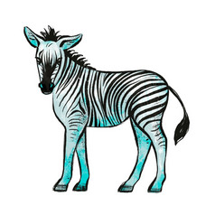 插图草图风格与斑马非洲动物